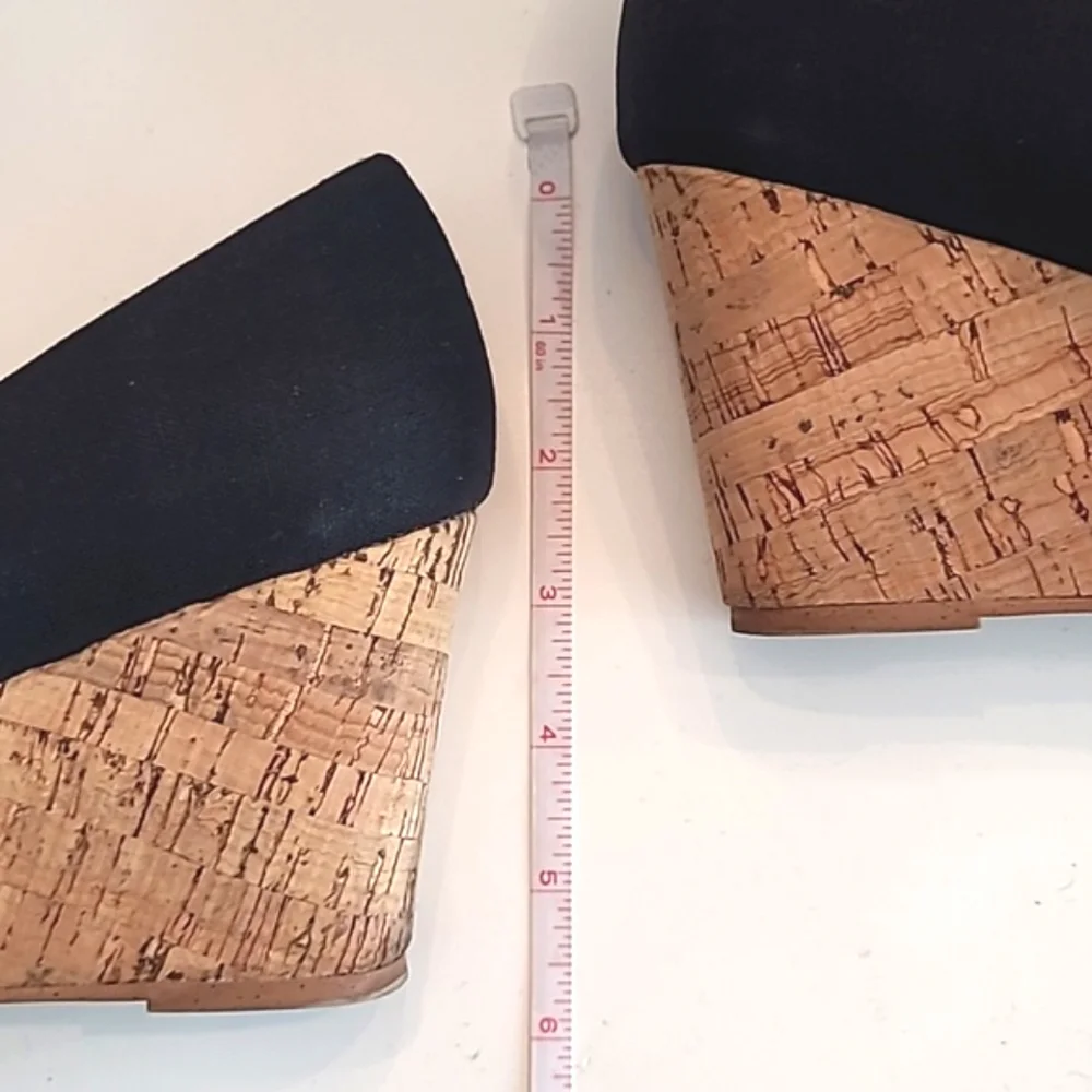 Kelly & Katie Kaydena Wedge Sandals Peep Toe Slip On 3 Inch Heel Canvas Shoes 9
